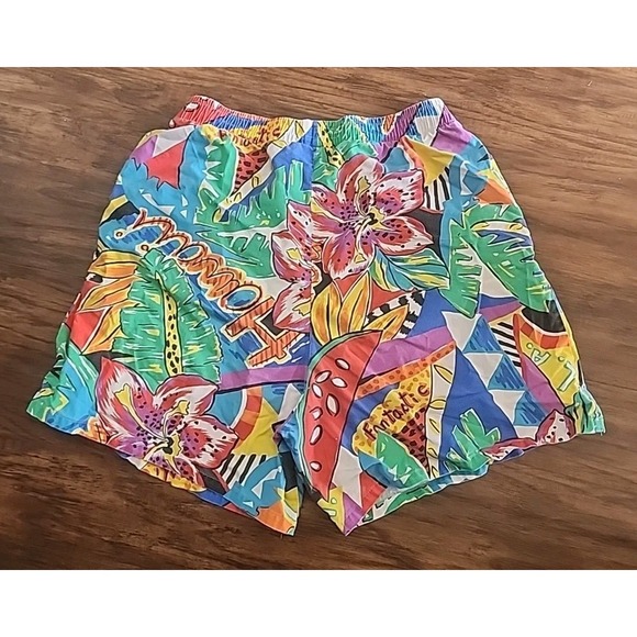 Vintage 90s Club Caribe Hawaii Floral Tropical Print Shorts Medium - Picture 4 of 7